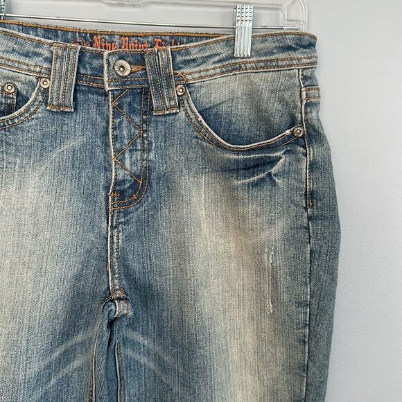 Nine Point Eight Women’s size 8 denim cropped jeans capris Y2k  with bling - Picture 7 of 12